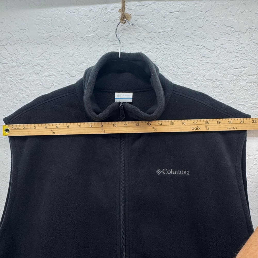Columbia Fleece Vest Mens XXL Black Full Zip Pockets Outdoor Casual - Picture 5 of 9